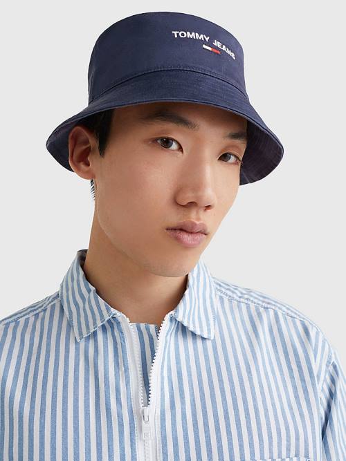 Tommy Hilfiger Organic Katoenen Bucket Hoeden Heren Blauw | TH145PLS