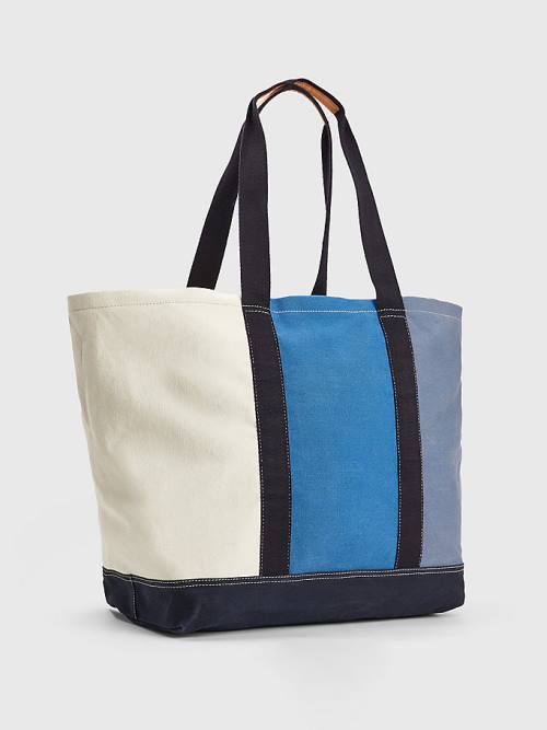 Tommy Hilfiger Organic Katoenen Canvas Tote Tassen Heren Blauw | TH798ONC