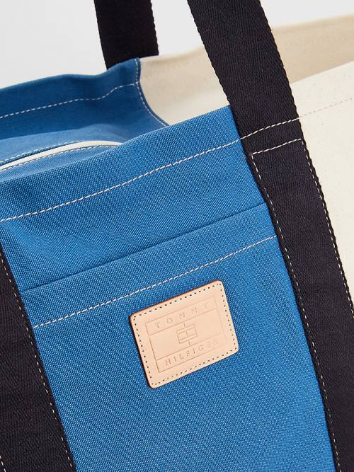 Tommy Hilfiger Organic Katoenen Canvas Tote Tassen Heren Blauw | TH798ONC