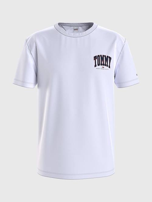 Tommy Hilfiger Organic Katoenen College Graphic T-shirts Heren Wit | TH271VGJ