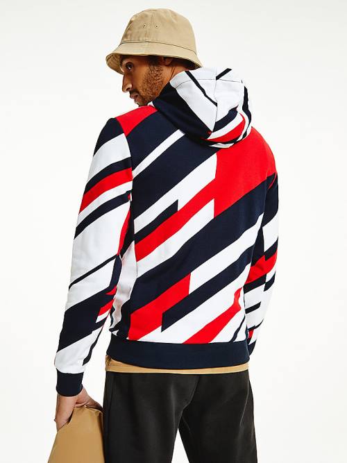 Tommy Hilfiger Organic Katoenen Colour-Blocked Hoodie Heren Rood | TH743ZFU