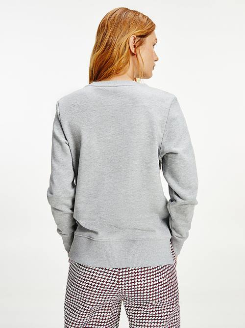 Tommy Hilfiger Organic Katoenen Crew Neck Sweatshirts Dames Grijs | TH146UHG