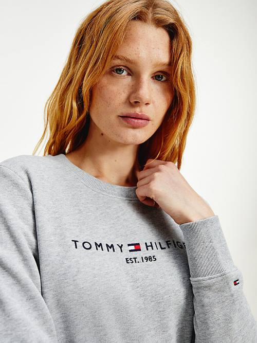 Tommy Hilfiger Organic Katoenen Crew Neck Sweatshirts Dames Grijs | TH146UHG