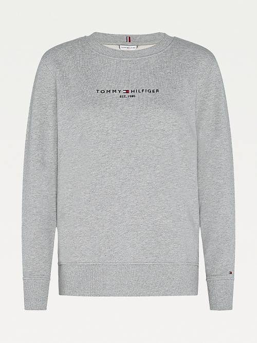 Tommy Hilfiger Organic Katoenen Crew Neck Sweatshirts Dames Grijs | TH146UHG