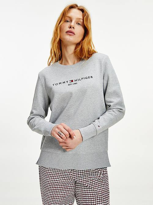 Tommy Hilfiger Organic Katoenen Crew Neck Sweatshirts Dames Grijs | TH146UHG