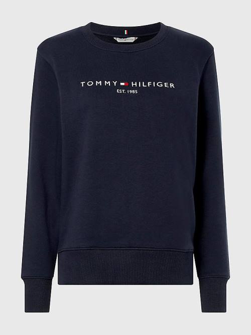 Tommy Hilfiger Organic Katoenen Crew Neck Sweatshirts Dames Blauw | TH385VPX