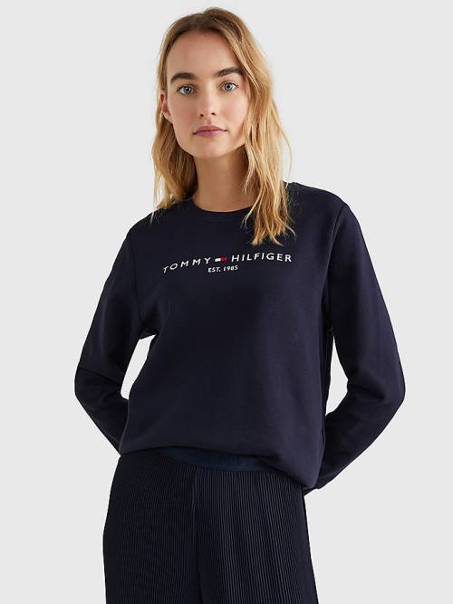 Tommy Hilfiger Organic Katoenen Crew Neck Sweatshirts Dames Blauw | TH385VPX