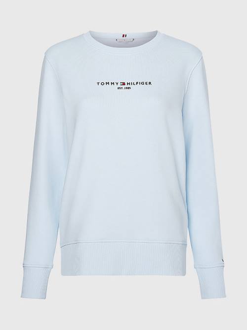 Tommy Hilfiger Organic Katoenen Crew Neck Sweatshirts Dames Blauw | TH465MYT