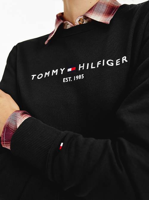 Tommy Hilfiger Organic Katoenen Crew Neck Sweatshirts Dames Zwart | TH634TWG