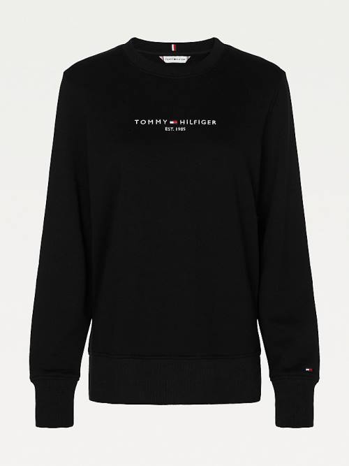 Tommy Hilfiger Organic Katoenen Crew Neck Sweatshirts Dames Zwart | TH634TWG