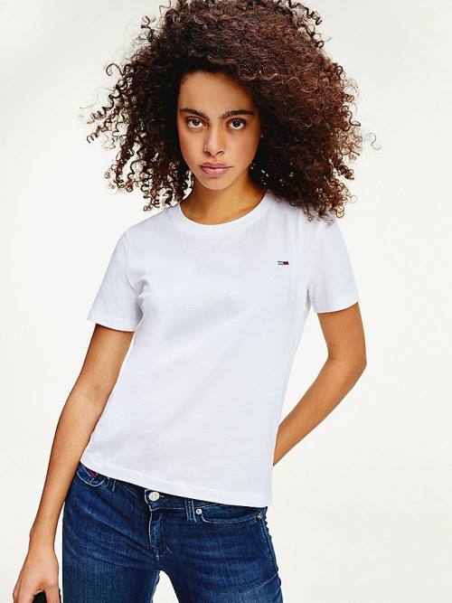 Tommy Hilfiger Organic Katoenen Crew Neck T-shirts Dames Wit | TH896YQR