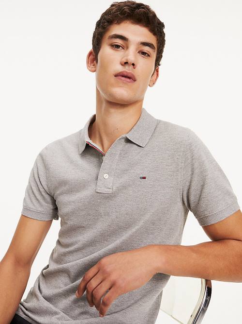 Tommy Hilfiger Organic Katoenen Fine Pique Slim Poloshirt Heren Grijs | TH354KVH