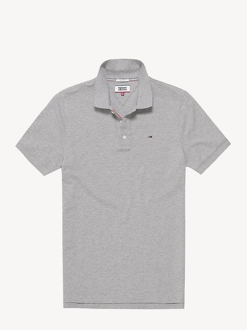 Tommy Hilfiger Organic Katoenen Fine Pique Slim Poloshirt Heren Grijs | TH354KVH