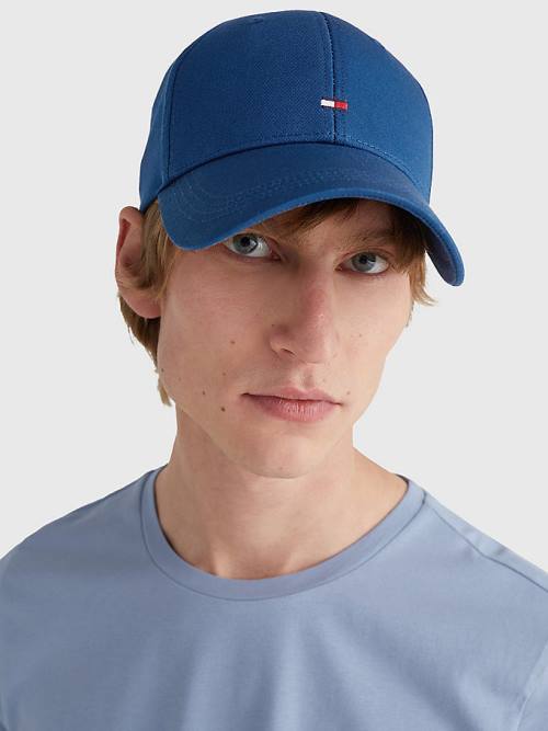 Tommy Hilfiger Organic Katoenen Flag Embroidery Cap Hoeden Heren Blauw | TH894YGN