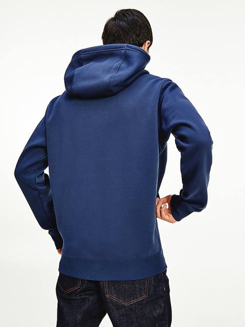 Tommy Hilfiger Organic Katoenen Fleece Zip-Thru Hoodie Heren Blauw | TH724VKX