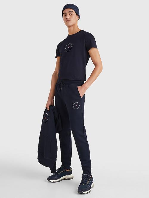 Tommy Hilfiger Organic Katoenen Flex Fleece Joggers Broek Heren Blauw | TH849ZFV