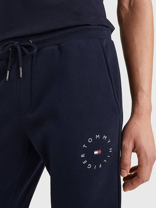 Tommy Hilfiger Organic Katoenen Flex Fleece Joggers Broek Heren Blauw | TH849ZFV