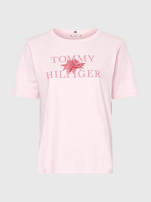 Tommy Hilfiger Organic Katoenen Floral Print T-shirts Dames Roze | TH096FZL