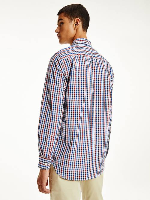 Tommy Hilfiger Organic Katoenen Gingham Regular Fit Overhemd Heren Rood | TH075ZJF