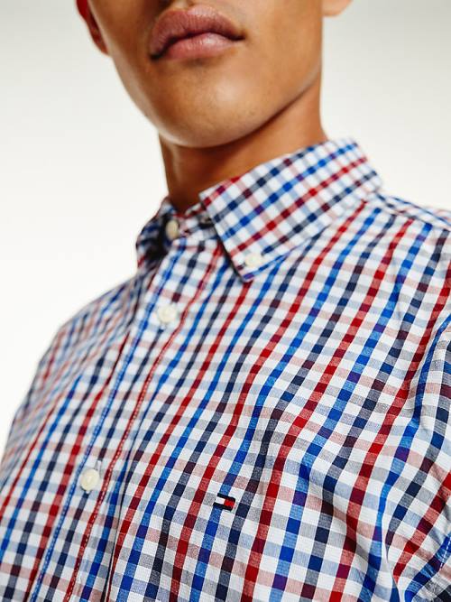 Tommy Hilfiger Organic Katoenen Gingham Regular Fit Overhemd Heren Rood | TH075ZJF