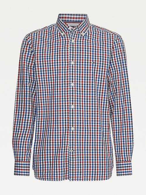 Tommy Hilfiger Organic Katoenen Gingham Regular Fit Overhemd Heren Rood | TH075ZJF