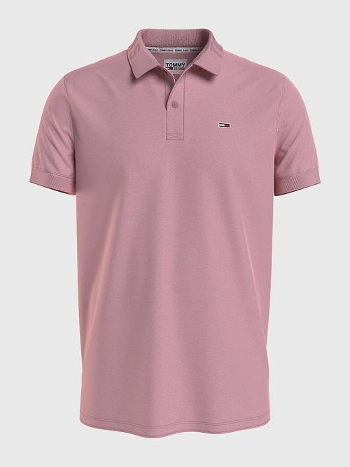 Tommy Hilfiger Organic Katoenen Logo Collar Poloshirt Heren Roze | TH875UBK