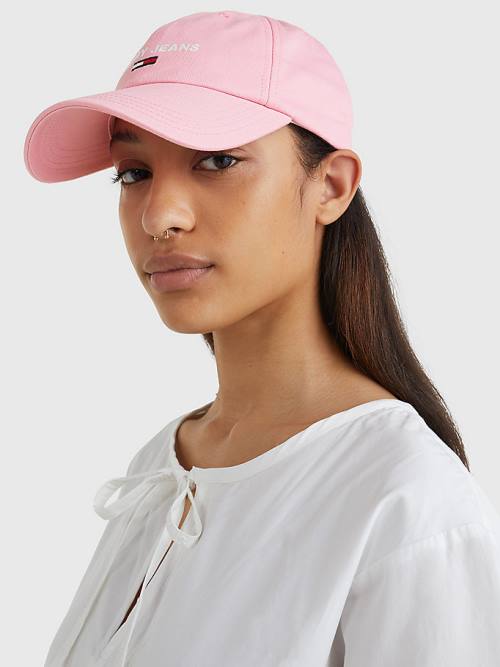 Tommy Hilfiger Organic Katoenen Logo Embroidery Cap Hoeden Dames Roze | TH532APK