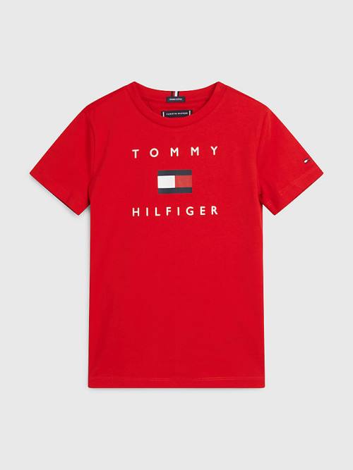 Tommy Hilfiger Organic Katoenen Logo T-shirts Jongens Rood | TH183DYN