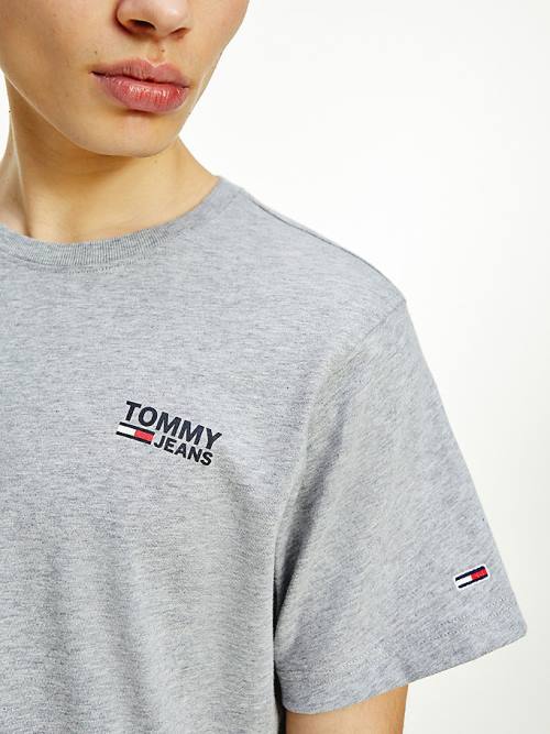 Tommy Hilfiger Organic Katoenen Logo T-shirts Heren Grijs | TH203UJK