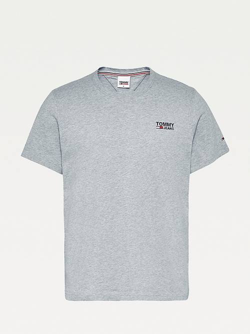 Tommy Hilfiger Organic Katoenen Logo T-shirts Heren Grijs | TH203UJK