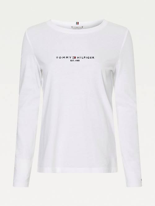 Tommy Hilfiger Organic Katoenen Long Sleeve T-shirts Dames Wit | TH089HED