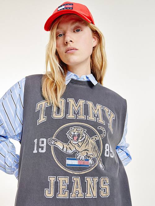 Tommy Hilfiger Organic Katoenen Midi Jurken Dames Zwart | TH078JGX