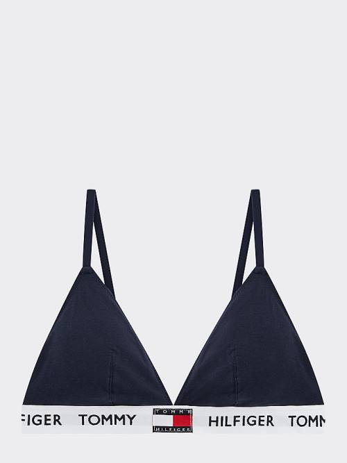 Tommy Hilfiger Organic Katoenen Padded Triangle Bra Ondergoed Dames Blauw | TH098GTD