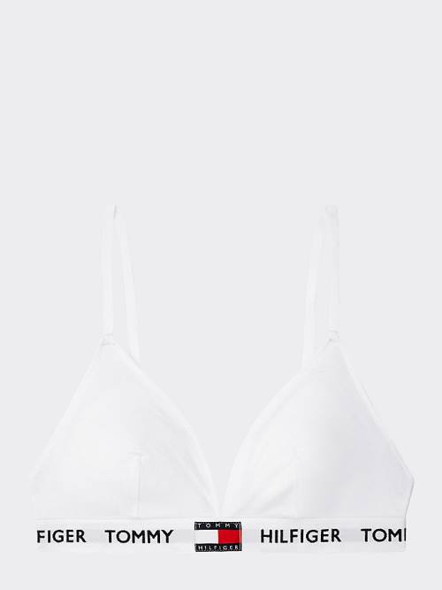 Tommy Hilfiger Organic Katoenen Padded Triangle Bra Ondergoed Dames Wit | TH132LAR