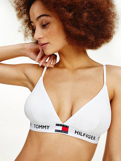 Tommy Hilfiger Organic Katoenen Padded Triangle Bra Ondergoed Dames Wit | TH132LAR