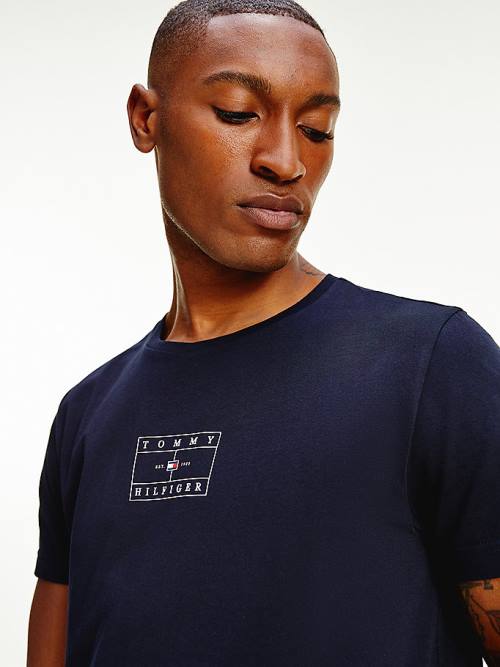 Tommy Hilfiger Organic Katoenen Peached Jersey T-shirts Heren Blauw | TH158YIP