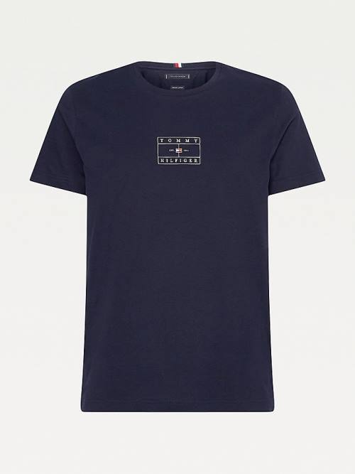 Tommy Hilfiger Organic Katoenen Peached Jersey T-shirts Heren Blauw | TH158YIP