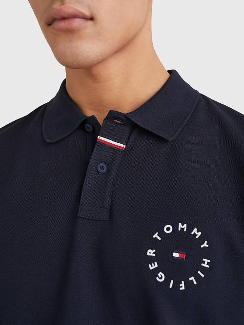 Tommy Hilfiger Organic Katoenen Pique Regular Fit Poloshirt Heren Blauw | TH351NML