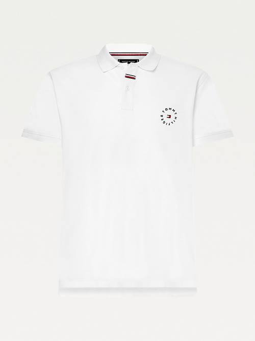 Tommy Hilfiger Organic Katoenen Pique Regular Fit Poloshirt Heren Wit | TH356SLA