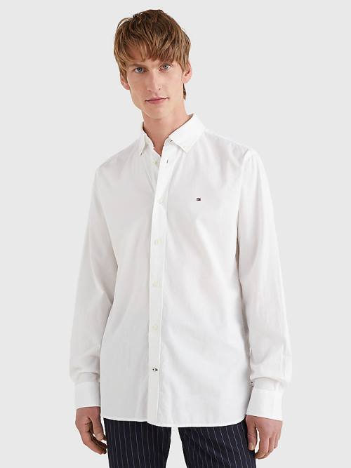 Tommy Hilfiger Organic Katoenen Poplin Regular Fit Overhemd Heren Wit | TH320UPW