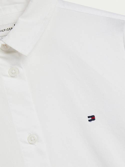 Tommy Hilfiger Organic Katoenen Poplin Shirt T-shirts Meisjes Wit | TH710OPC