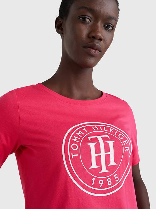 Tommy Hilfiger Organic Katoenen Print T-shirts Dames Roze | TH217UFS