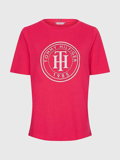 Tommy Hilfiger Organic Katoenen Print T-shirts Dames Roze | TH217UFS