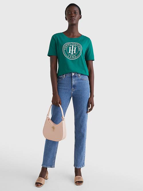 Tommy Hilfiger Organic Katoenen Print T-shirts Dames Groen | TH234CAU