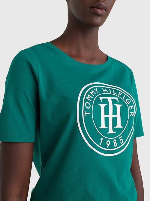 Tommy Hilfiger Organic Katoenen Print T-shirts Dames Groen | TH234CAU