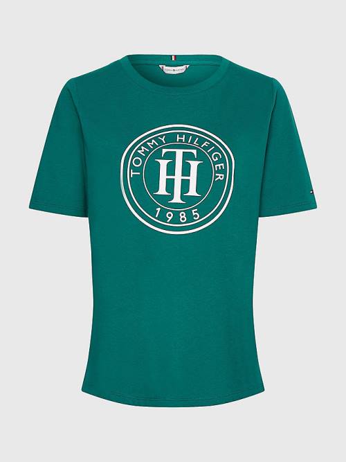 Tommy Hilfiger Organic Katoenen Print T-shirts Dames Groen | TH234CAU