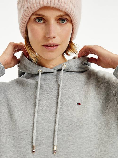 Tommy Hilfiger Organic Katoenen Regular Fit Hoodie Dames Grijs | TH158FHP