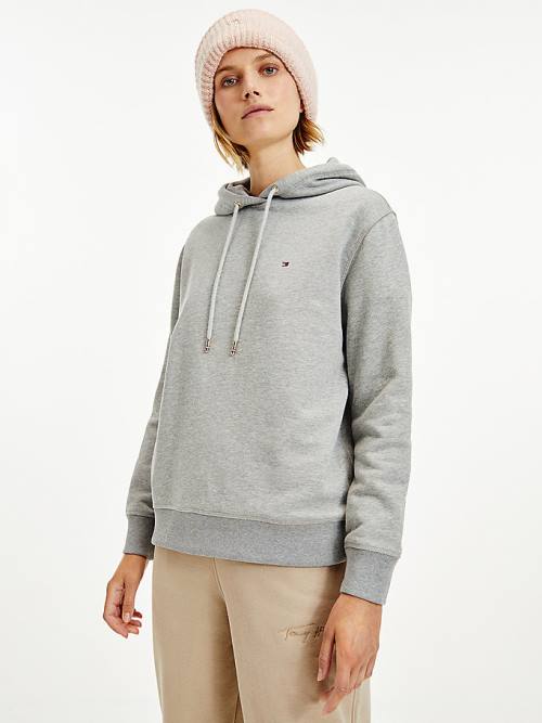 Tommy Hilfiger Organic Katoenen Regular Fit Hoodie Dames Grijs | TH158FHP