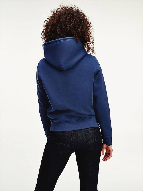 Tommy Hilfiger Organic Katoenen Regular Fit Hoodie Dames Blauw | TH195NDQ