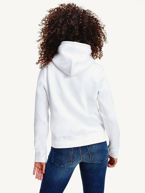 Tommy Hilfiger Organic Katoenen Regular Fit Hoodie Dames Wit | TH261ENM